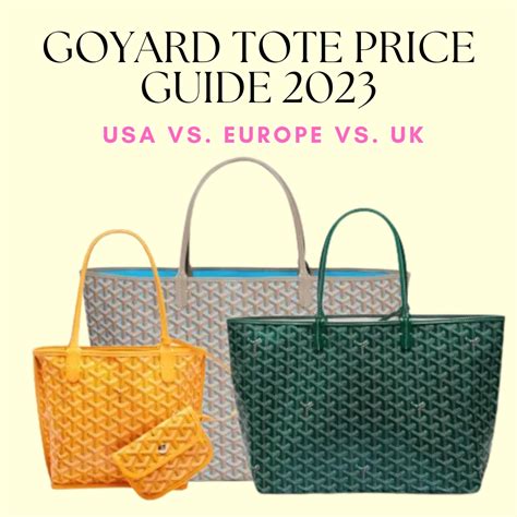 cost of goyard bags|goyard tote bag price 2023.